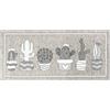 IlGruppone Tappeto Cucina in Ciniglia Passatoia Multiuso Ingresso Corridoio Antiscivolo Prodotto Italiano Disegni Piazzati Cotone Varie Misure Lavabile in Lavatrice - Cactus Grigio - 57x140 cm