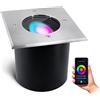 SSC-LUXon Jadina, faretto da terra per esterni, orientabile, a LED, piatto, con Smart Home RGB LED Wi-Fi (controllo tramite app e lingua), lampada da pavimento