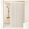 Single tree forest Tenda da Doccia Magnetica Pieghevole per Bagno, Lino Spesso con Ganci - Adatta per vasche da Bagno- W80xH220cm-Beige