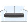SHUOJIA Copriseduta Divano, Fodera per Cuscino Indipendente, Antiscivolo Copriseduta Divano Elasticizzato Copri Cuscini Divano 1/2/3/4,Protezione del Cuscino Sedile del Divano (Grey,2-Seater)