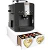 Lupia - Cassetto Porta Cialde Caffè e Porta Capsule 27x33x11 cm ROSE HEART, Contenitore Organizer per Caffè, Tè, Tisane e Zucchero, Angolo Bar in Legno Bianco Antimacchia per casa e ufficio