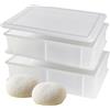 CookandSupply Contenitore per Lievitazione Pizza E Pane BPA-free - Cassette Portaimpasto Certificate di Grado Alimentare - Made in Italy - 2 Box Impilabili 40x30x10 + 1 Coperchio
