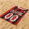 love print Telo Mare Tifoso Interista, Milanista Napoletano,PERSONALIZZATO CON Nome e Numero FORMA rettangolare MICROFIBRA 100x180 CM (Tifoso Milan)