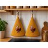 Corredocasa Set 2 Strofinacci Cucina Spugna 70cm, 100% Made in Italy - Canovacci da Cucina di Alta qualità e Massima Asciugatura con Comodo Appendino - Set di Stracci Rotondi (Giallo Oca)