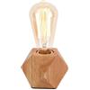 Mengjay Lampada da tavolo moderna E27 Lampada da scrivania in legno Lampada da comodino diamantata per la casa/camera da letto/soggiorno arredamento EU-Plug Base in legno