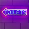 KEYQEEN Insegna al Neon a LED con Freccia per Toilette, luci al Neon con indicatore di Ingresso WC dimmerabili Personalizzate per la Decorazione della Parete del Bagno del Bagno,Left,50x19cm