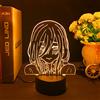 Jilijia Lampada LED con illusione 3D The Quintessential Quintuplets Anime Nakano Miku NightLight, lampada da tavolo USB a 16 colori per camera da letto, decorazione regalo di compleanno