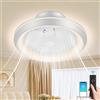 Litglobe Ventilatore da Soffitto con Luce,49cm Ventilatore Soffitto Silenzioso Rotante a 360°,Plafoniera con Ventilator𝐞 Telecomando e APP,3 Colori Dimmerabile 6 Velocità,Reversibile,Tempistica