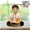 Reyrijf Custom Dog Pet Cat Photo Cartoon Desk Decor Photo Frame Sign Plaque, Personalzied Cartoon Portrait Picture Frame Regali per il compleanno di famiglia