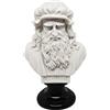 GINGERSHOPONLINE Busto Statua Design: Leonardo il genio del rinascimento italiano (bianco) - Riproduzione busto, scultura in marmo e resina - circa 15 cm, 350 gr. - Prodotto Made in Italy - Idea Regalo Casa