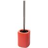 Baroni Home Scopino WC con Porta Scopino in Ceramica Style Modern, Accessori Bagno WC, Scovolino Water in Ceramica Resistente, 10,5x10,5x41 cm, Rosso Mattone
