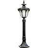 Mengjay Lampione da Giardino in Stile Vintage con Palo, in Alluminio Pressofuso con Vetro Smerigliato, Lampada da Terra E27 da Esterno Impermeabile IP23 (A)