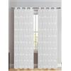 HOME ZEN HOUSEHOLD LINEN Tenda DEMETRA da interno 1 pezzo, stile Moderno con Nuvole, 140x270cm, Pannello Singolo Trasparente con 8 Anelli, per camera letto, soggiorno (Bianco)