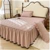 HIKOO DAILY Gonna letto trapuntata con volant, copriletto matrimoniale, per materasso singolo/matrimoniale/king size, biancheria da letto (senza federe)(Dousha, King 180x200cm 1pz)