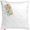 sleepling Comfort 190029 cuscino per letto, 100% raso di cotone, Oekotex, lavabile 60 gradi, Prodotto in UE, Garanzia di imbottitura, 80 x 80 cm, bianco