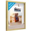 PHOTOLINI 3D cornice 30x40 cm oro, profonda con vetro e passe-partout, cornice per oggetti fino a 1,5 cm di profondità, legno MDF - perfetta per il fai da te e come regalo
