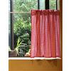 A.Monamour Tenda Corta per Finestra Piccola - Cotone Opaco Rosso Bianco A Scacchi A Quadri Gingham - Cucina Bistrot Caffè Mezza Mantovana Vetro Pannello Porta