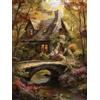RKFLGEW 14CT Kit Mezzo Punto Ricamo Kit Punto Croce Colorato Cottage In Campagna Scenario Forestale Punto Croce In Tessuto Contato Kit Di Ricamo Fai Da Te Con Ricamo 30x40cm