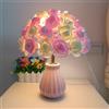 Mengjay Creativo Fiori Lampada da Comodino,Lampada da Tavolo in Ceramica,Paralume a Forma di Rosa,Lampada da Scrivania da Lettura Moderno,Abat Jour da Comodino per Camera da Letto (Rosa e Bianco)