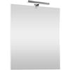 Inbagno Specchio con Lampada LED Reversibile, COMPLETA di luce LED cromata da 30 cm a risparmio energetico (Luce Naturale, 50x60 Reversibile)