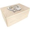 GoodFreshDecor Cassa di Legno Scatola Portaoggetti Decorativa 30x20x14 cm Naturale Luna di Miele