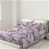BANZAII TEXTILE INNOVATOR ONLINE Banzaii Copripiumino Singolo 155x200 cm con Cerniera e Lacci Angolari 100% Microfibra Manopesca, Set Copripiumino e Federa con Zip 50x80 cm, Made in Italy, Sara Lilla