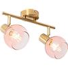 QAZQA vidro - Faretto Art déco - 2 luce - L 41.1 cm - Rosa - Art déco - Soggiorno I Camera da letto I Sala da Pranzo I Cucina