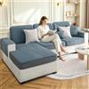 BXFUL Copriseduta Divano Elasticizzato Ciniglia, Fodera per Cuscino Elasticità del Divano, Antiscivolo Protezione del Cuscino Sedile del Divano (60x80cm,Blu)