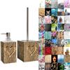 Sanilo Set di accessori per il bagno, dispenser di sapone e scopino WC, materiale di alta qualita, che attira l'attenzione in ogni bagno (Vero amore)