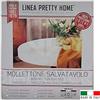GBiancheria Mollettone Copritavolo Salvatavolo BIANCO Rettangolare Rotondo Ovale Quadrato MADE IN ITALY(Rotondo 140)