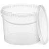 BenBow Secchio con coperchio 10 litri trasparente 5x 10 litri - sicuro per gli alimenti, stabile, ermetico - contenitore di plastica, con manico - vuoto