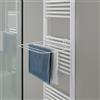 Inbagno Stendibiancheria universale per termoarredo in acciaio bianco, 51x28 cm con libera installazione e ganci laterali