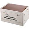 S.I.C Cassetta Pieghevole,Con coperchio in legno,tavolo pieghevole da campeggio,Scatola Portaoggetti, per Armadio, Casa, Auto, Viaggio, Campeggio, (Crema, 50.5 * 35.5 * 29CM)