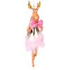 BRUBAKER Alce con Gonna Tutù di Piume e Fiocco Rosa - Pallina di Natale Festiva - Dipinta a Mano e Soffiata a Bocca - Divertente Decorazione per Albero - Ornamento da Appendere - 18 cm