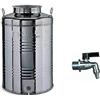 Milo srl CONTENITORE BIDONE FUSTO PER OLIO IN ACCIAIO INOX 18/10 50 LITRI MADE IN ITALY CON RUBINETTO