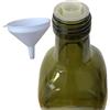 Firmadigaranzia srl Bottiglie VUOTE Per Olio E Liquore 1000 ml con imbuto travaso - Bottiglie Marasca Quadre Vuote In Vetro Scuro Uvag con Dosatore Olio Salvagoccia e Tappo Ermetico 6pz - Made In Italy