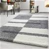 Teppium Tappeto per soggiorno a scacchi, cucina, camera da letto, sala da pranzo Tappeto a pelo lungo morbido, facile da pulire, altezza del pelo 30 mm Misurare: 160 x 230 cm Colore: Grigio chiaro