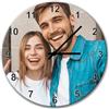 Stileitaliano Orologio da Parete personalizzato in legno moderno con Numeri Bianchi Orologi a muro con foto stampa fotografica 25cm x 25cm Idea Regalo per la Casa (Rotondo)