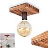 hofstein Lampada da soffitto Amnicon, lampada da soffitto moderna in legno e metallo nei colori marrone chiaro e nero, design aperto, 1 presa E27, senza lampadina/e