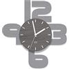 DEKORI Orologio da parete, silenzioso. Arreda con stile ogni ambiente della casa: cucina, soggiorno, camera da letto. Prodotto in Italia (44 x 46 cm, Grigio-Nero)