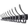 TOJ Appendiabiti da parete con 30 ganci - Appendiabiti da parete - Cornice appendiabiti in acciaio inox - 95 cm - Nero opaco