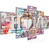 Runa Art - Quadri Home 200 x 100 cm 5 Pezzi XXL Decorazione Murale Design Colorato 014851a
