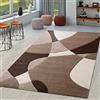 TT Home Tappeto Soggiorno Moderno Pelo Corto Effetto 3D Geometrico A Onde, Colore:Marrone 4, Dimensione:80x150 cm