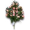 Generico 36 FIORI IN UN MAZZO DI FIORI DI SETA- BOUQUET PER DECORARE CASA (Rosa/Bianco)