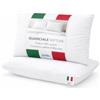 Baldiflex Coppia Cuscini in Fibra Cava, 40 x 70 cm, Fodera 100% Cotone Traspirante Sfoderabile e Lavabile, Guanciali, Made in Italy