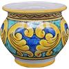 Sicilia Bedda - VASO IN CERAMICA SICILIANA - Prodotto Artigianale di Alta Qualità - Altezza 14 CM Diametro 15 Cm (Cuore su Maioliche)