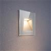 Partenopea Faretto segnapassi bianco con vetro da esterno lampada da muro IP65 LED 5W incasso per cassetta 503 scale giardino viale gradini CCT 3 Tonalità luce fredda calda Naturale