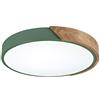 AIRUI Rotondo Macaron Plafoniera Camera Dei Bambini Legno LED Lampada Da Soffitto Moderna Illuminazione Interna Per Ragazzi Ragazze Camera Da Letto Soggiorno Scuola Materna,Green-23cm 12W-Neutral Light