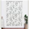 Generico Lino Tende Tendine Finestre a Pannello Trasparente Adatte per Porte Balcone Soggiorno Camera da Letto Cucina (Grigio Flower, 60x240cm 2 Pannelli)