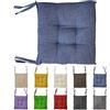 Home Tresor - Cuscino Sedia con Lacci | Cuscino Imbottito Sedie da Cucina, Giardino, Morbida Seduta Sp. 6 cm | Coprisedia Quadrato Made in Italy (Blu, 2)